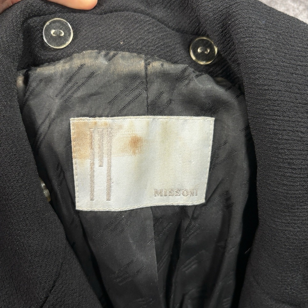 Missoni Black Wool Peacoat Overcoat Women's 40 Made In Italy Designer Jacket - Picture 6 of 16